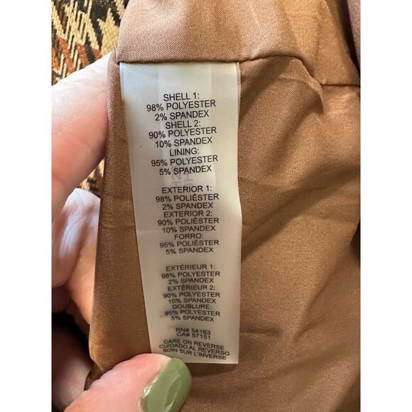 NWOT Tommy Hilfiger Women Brown Houndstooth Print Longline Blazer Jacket Coat 10 - Picture 14 of 15